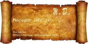 Meczger Dézi névjegykártya